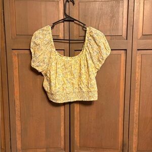 Floral Yellow Crop Top